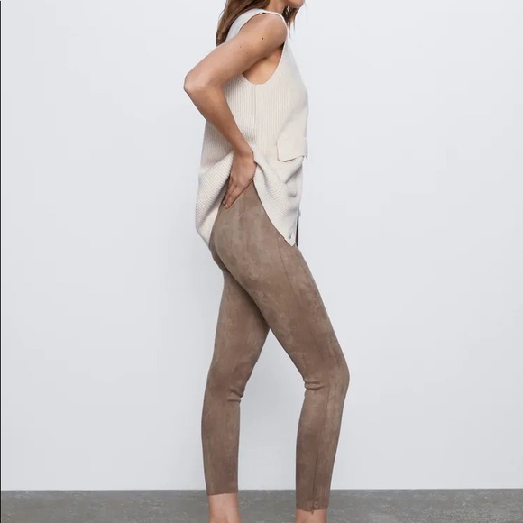 FAUX SUEDE ZARA PANTS/LEGGINGS - Picture 2 of 9